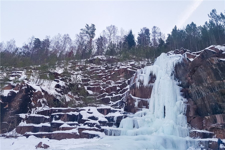 Ледяной водопад у Столбов